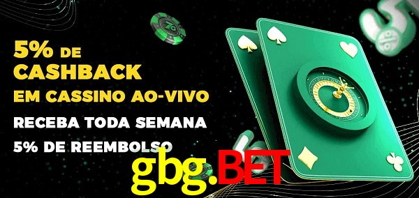 Promoções do cassino ao Vivo gbg.bet